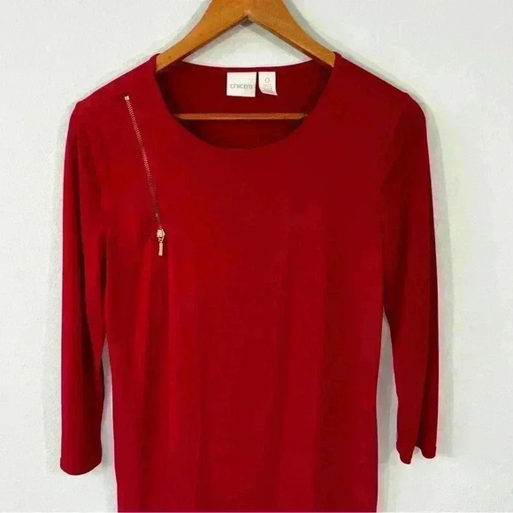 Chicos size 0 red layered tunic - Picture 2 of 6